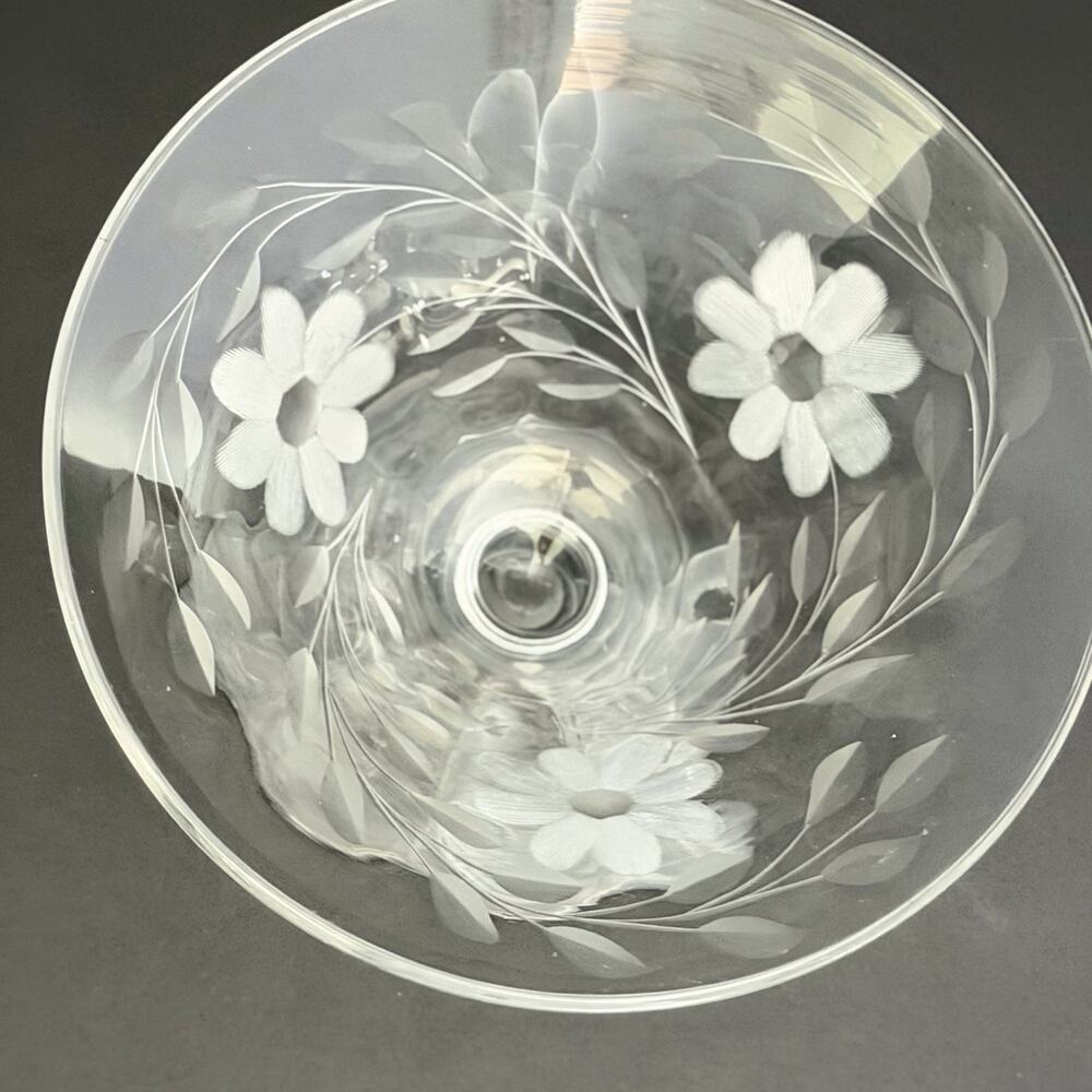 Vintage Princess House Crystal Heritage Etched Footed Compote Dish Bowl 243